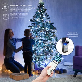 aneeway Christmas Tree Lights Cold White, 400LED 2m 16 Strands 8 Modes Christmas String Lights Christmas Decorations Xmas Lights with Memory and 8 Lighting Modes for Indoor Outdoor Decoration