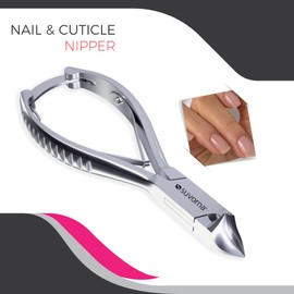 Suvorna Podiatrist Toenail Clippers Concave Jaw and Back Lock, 5.5" Extra Large Toe Nail Clippers for Thick Nails, Heavy Duty Nail Clippers for Thick Nails, Long Handled Toenail Clippers