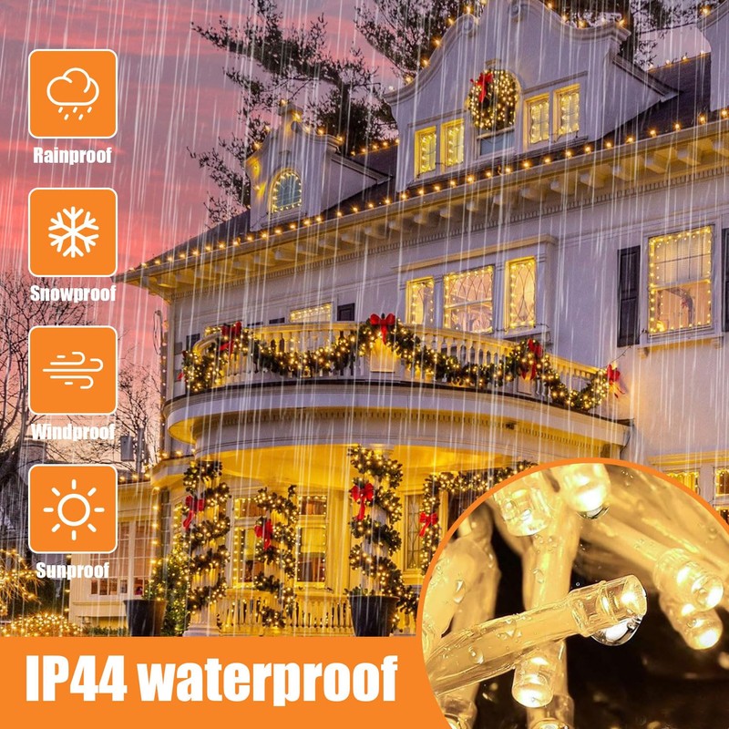 Gresonic Fairy Lights Plug in, 100LED 10m Warm White 2000-3800K