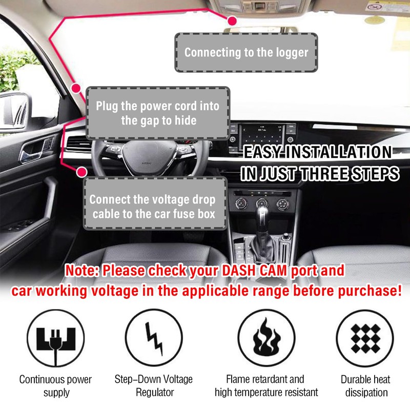 Dash Cam Hardwire Kit,[Upgraded Version] USB C Hardwire Kit for
