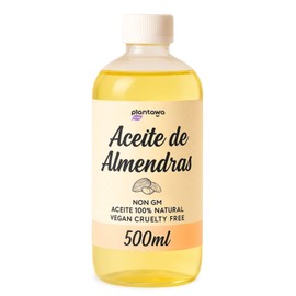 PLANTAWA Olio di Mandorle Dolci 500 ml | Olio di Mandorle per il Corpo 100% Naturale di Origine Vegetale | Olio Multiuso per Massaggi, Materia Prima, Contiene Vitamina E, Smagliature Gravidanza