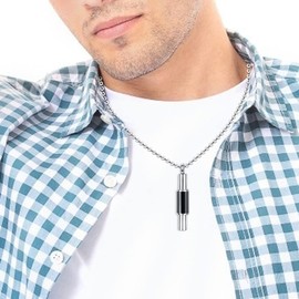 GW Memorial Necklaces for Men Women Stainless Steel Urn Necklaces for Ashes Jewellery for Filling Urn Chain with Chain Pendant Mini Urn for Ashes People Memorial Urn Dog Necklaces (Black), Stainless