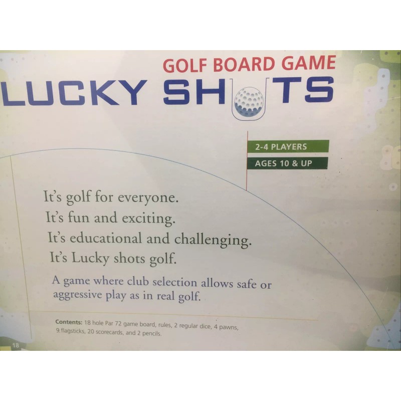 Lucky Shots Golf Board Game 2-4 Players AGES 10+ 18
