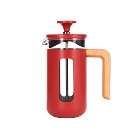La Cafetière Pisa Stainless Steel Cafetière, Three Cup, Red, Gift Boxed