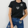 16Pcs Black&White Checkered Heart&Star Western Iron on Embroidered Set, Contains
