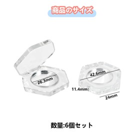 DIFEIUKI Eyeshadow Case, Empty Containers, Set of 6, 2 Colors Storage, Hexagon, Transparent Makeup Palette, Eyeshadow, Lipstick, Empty Palette, Handmade, Cosmetics, DIY Case, Refill, Cosmetic DIY