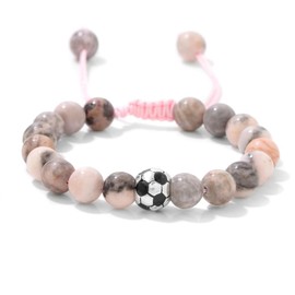 Tivleed Gifts for Women Anxiety Relief Bracelet, Pink Beads Adjustable Friendship Bracelet with Card, Ladies Christmas Birthday Good Luck Her Present