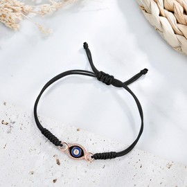 JENDEAR SHINE Rope Bracelet for Women Girls, Hand Braided Chain with Cubic Zirconia Charm, Mother's Day, Birthday, Graduation, Friendship Jewellery, Gift, Copper