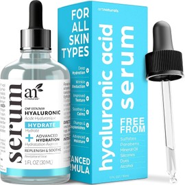 ArtNaturals Hyaluronic Acid Serum Best Anti Aging Skin Care Product for Face Clinical Strength With Vitamin C Serum, Vitamin E and Green Tea -Reduces Wrinkles for Youthful and Radiant Skin, 1 oz.