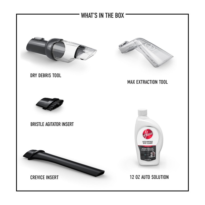 Hoover 5-Piece Car Cleaning Tool Kit, One Size, Black, 12