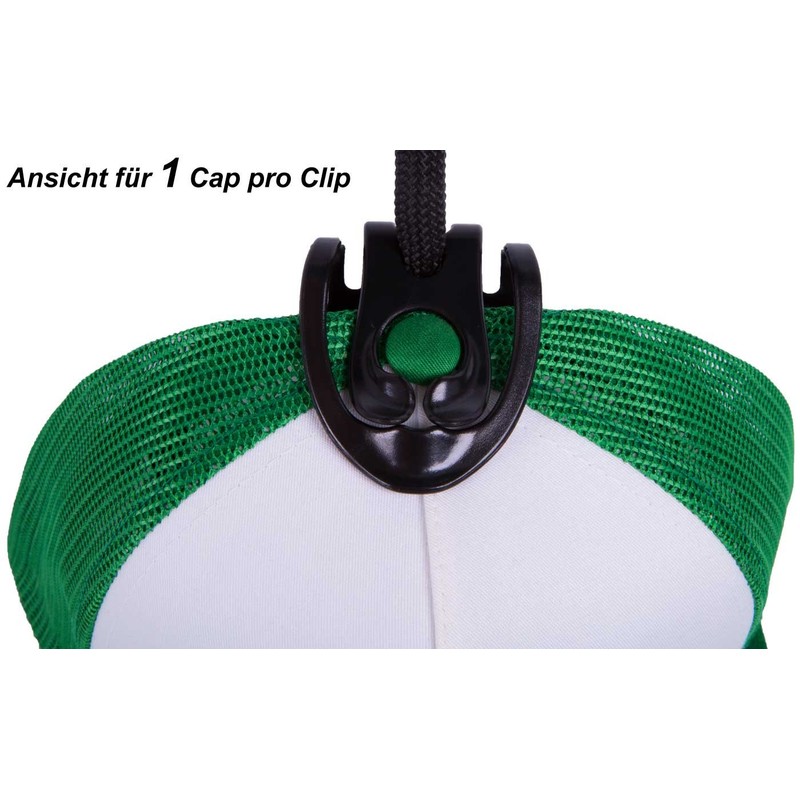 2Stoned Cap-Rack Basic+ Cap Holder in Black with 6 Clips