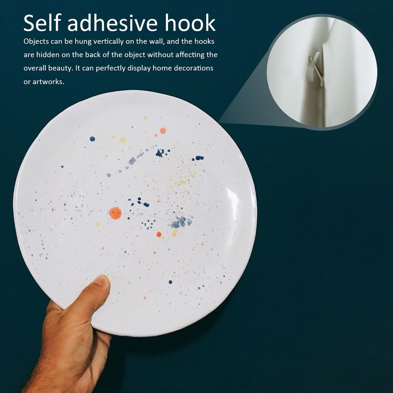 GVSAVY 50pcs Round Hooks, Wall Mount Hooks, Plastic Hooks, Vertical