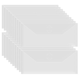 Briartw 20 Pcs 3.9x9.4 Slimline Storage Envelopes, Resealable Plastic Envelopes Pockets for Cutting Dies Stencil Crafts Organizer Holder,Clear Storage Bag for Clear Stamp,Die Cuts,Scrapbook Paper