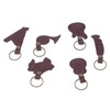 7PCS Cowhide Musical Instrument Keychains Mini Guitar Violin Horn Bass