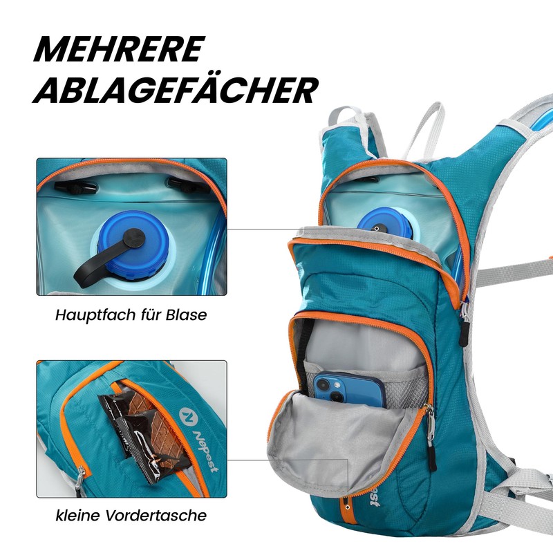 Nepest Hydration Backpack 8L - Bicycle Backpack & Ski Backpack