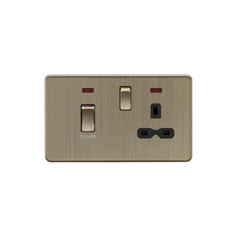 Knightsbridge 45A DP switch and 13A switched socket with neons