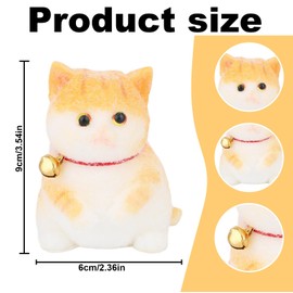 Tinoaly Kawaii Cat Squeeze Toy, Small Soft Stress Relief Gift Cute Orange Cat with Bell Funny Kitty Animal Squishy Fidget Pinch Toy Prefect for Adults Kids Party Favor
