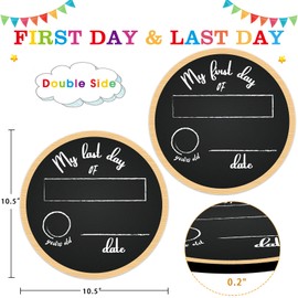 FaCraft First & Last Day of School Chalkboard Sign Back to School Board for Kids Boys Girls Double Sided My 1st Day of Preschool/Kindergarten Chalkboard Reusable First Day of School Photo Prop Sign