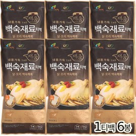 삼계탕 재료 백숙재료 오리백숙 한약재 티백 국내산 100g 6개 Samgyetang Ingredients Baeksuk Ingredients Duck Baeksuk Herbal Tea Bags Domestic 100g 6 packs