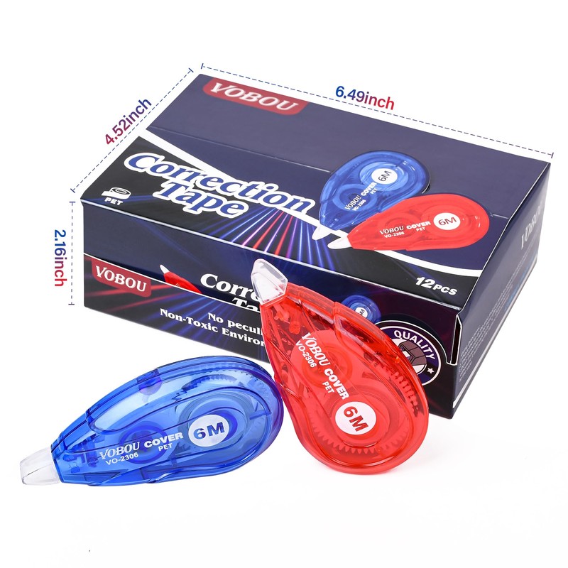 Vobou White Correction Tape, Easy To Use Applicator for Instant