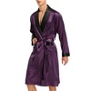 Mens Satin Robe Lightweight Silk Long Sleeve Bathrobe with Shorts