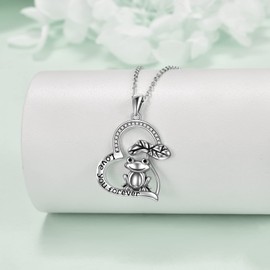 VENACOLY Owl/Elephant/Frog/Rabbit/Crow Necklace Sterling Silver Moon Elder Pendant Necklace Jewellery Birthday Gifts for Women Girls Mum, Sterling Silver