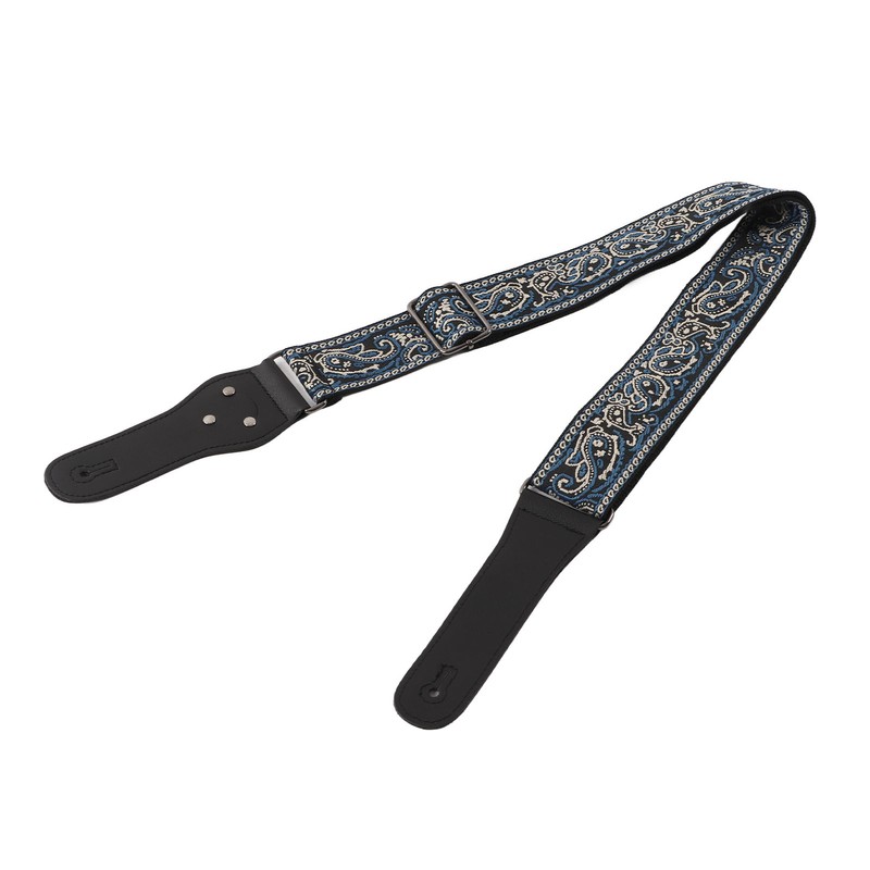Electric Guitar Strap Adjustable Nylon Embroidered Shoulder Strap with Non