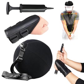 Golf Training Aid Set with Swing Smart Ball and Wrist Support, Practice Trainer for Grip, Arm Position and Home Golf Drills