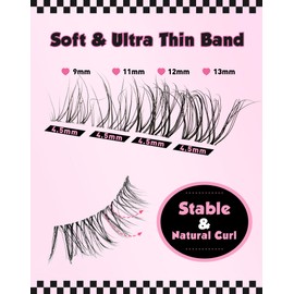 Jiocolor Cluster Lashes Cat Eye Lashes Natural Look Foxy Eye Lashes Wispy Fake Eyelashes C Curl Clear Band False Lashes Extension 7 Pairs