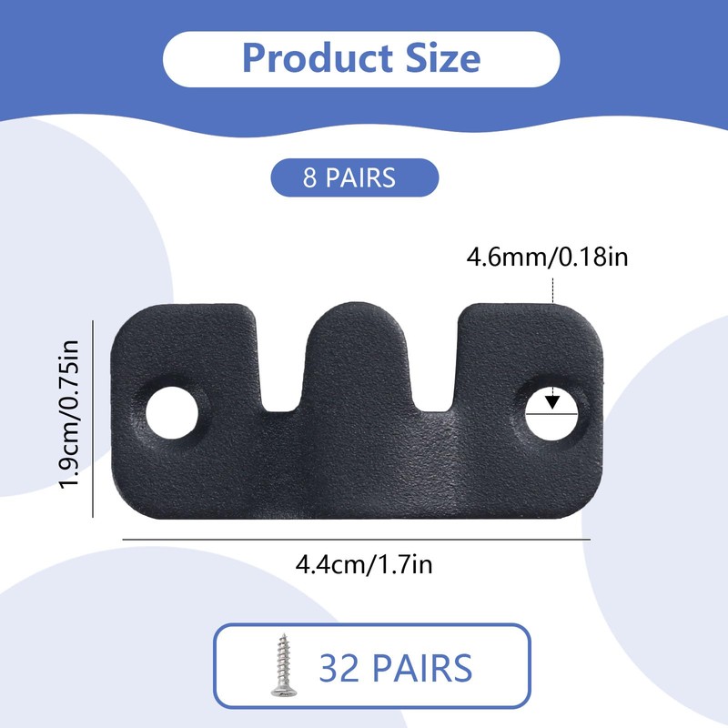 16 PCS Interlocking Flush Mount Bracket Black Stainless Steel Picture