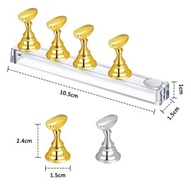 Dokpav 2Set Acrylic Nail Display Stand, Nail Tip Practice Holder, Nail Display Stand DIY Fingernail Holder, False Nail Display Stand, Nail Practice Display Stand, Nail Stand for Press On Nails Display