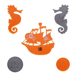 TOPWAYS Pool Diving Toy Set 5 Diving Pirates Diving Torpedoes Swimming Underwater Pool Training Toys Diving Games Training Children's Gifts (Diving Pirates)