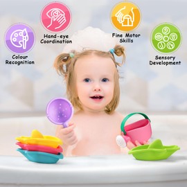 Toddler Bath Toys for Kids Ages 1-3 6 PCS Bath Toys for Babies12-18 Months Bathtub Toys for Kids Pool Toys Water Toys for 1 2 3 4 5 6 Years Old Girls Boys