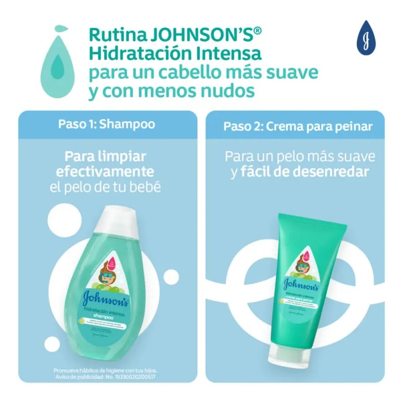 Crema Para Peinar Johnson's Hidratación Intensa 200 Ml