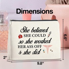 Nurse Makeup Bag Gifts for Women, Nurse Graduation Gifts for RN LPN CNA Nursing Appreciation Gift Cosmetic Bag Zipper Pouch