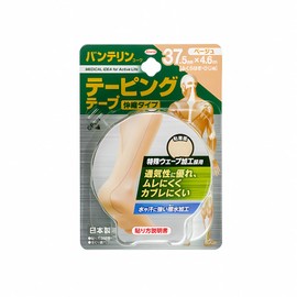 Vantelin Taping Tape, Elastic Type, 1.4 inches (37.5 mm) x 14.9 feet (4.6 m), Beige, Pack of 1