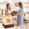 Wedding Wooden Keepsake Box, Flower, Brown, 11.02 x 8.86 x