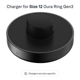OURA Oura Ring Gen3 Charger - Size 12 - Full Battery Charge in 60-80 Minutes - Charging Dock and USB-C Cable