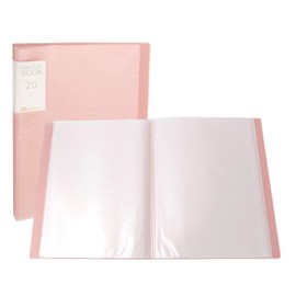 PATIKIL 9.4x12.2 Binders with Plastic Sleeve, PP 80 Pockets Waterproof Sheet Folder Protector Portfolio for Paper Presentation Artwork Display, Pink