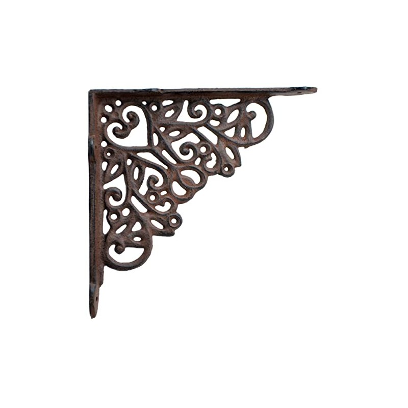 Decorative Shelf Bracket Ornate Heart Brace Rust Brown Cast Iron