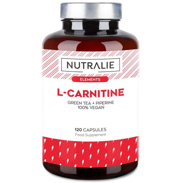 L-Carnitine High Strength | Powerful Vegan L-Carnitine Supplement with Natural Green Tea and Black Pepper | 120 Vegan Capsules Nutralie