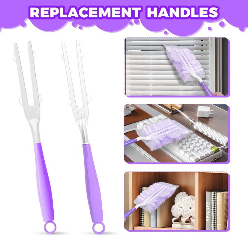 5PCS Duster Refills Folding Handles Set Compatible with Swiffer Dusters,Disposable