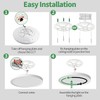 24 Inch Large LED Flush Mount Ceiling Light, 50W,5480LM, 3000K/4000K/6000K