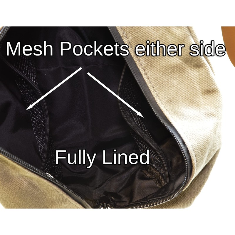 Meridian to-Go Mens Toiletries Wash Bag Khaki Heavy Waxed Canvas