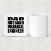 Designsify Gifts, Dad Husband Mechanical Engineer, Drink Coaster Mat Wipe-Clean