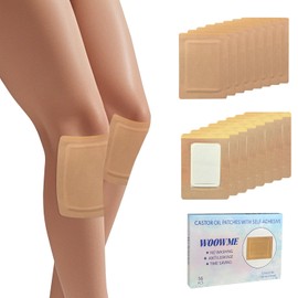 Castor Oil Patches, Parches de Aceite de Ricino Ombligo, Autoadhesivo y Antiderrames, No Requiere Lavado, Portátil (Aceite No Incluido), 13cm x 10cm, 16 Unidades