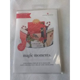 American Greetings Magic Moments Displayable Pop-Up Christmas Card ~ Stockings and Presents