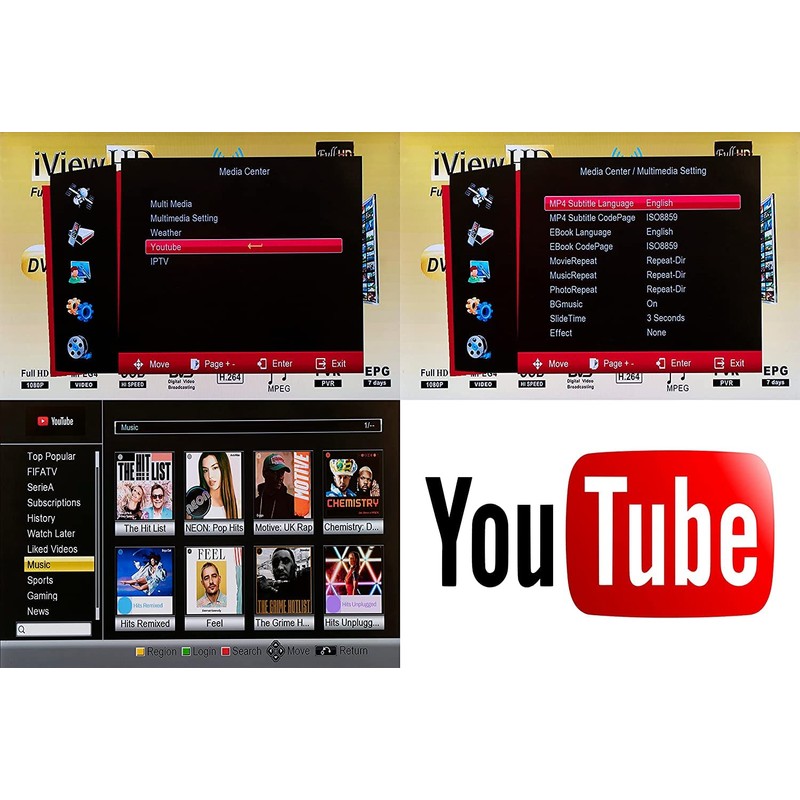 UK FULL HD Satellite TV Receiver, Built in Wi-Fi, USB