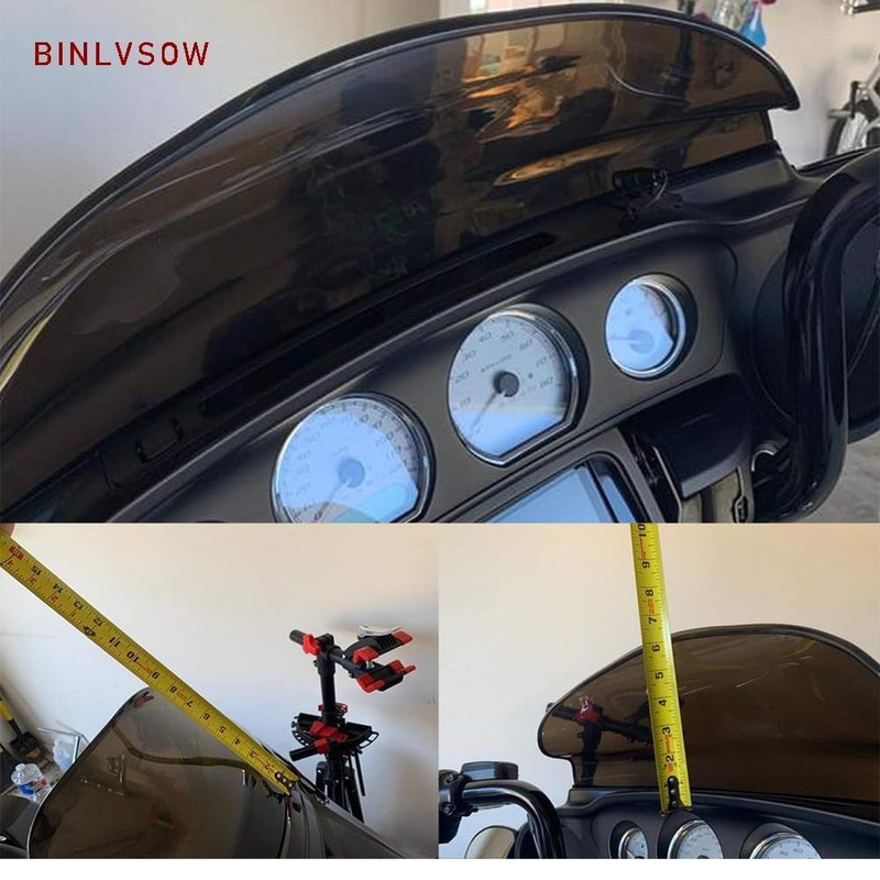 9" Wave Windshield Windscreen For Harley Touring Street Glide Electra