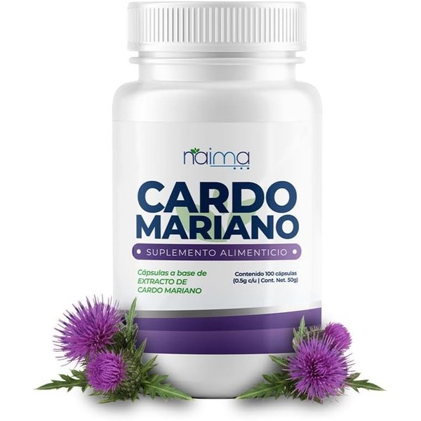 NAIMA Cardo Mariano, 100 Cápsulas | Suplemento Alimenticio 100% Puro|